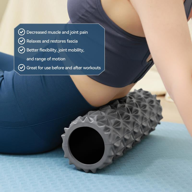 Foam Roller, 15 Inch Deep Tissue Massager for Muscle Massage, Myofascial Trigger Point Release, Exercise, Yoga, Pilates