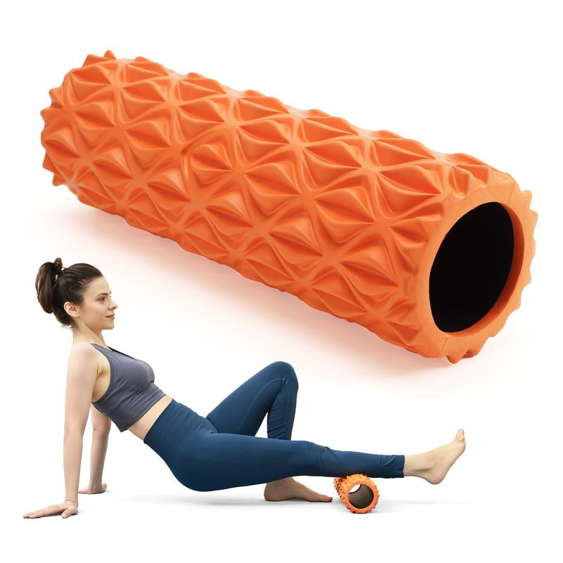 Foam Roller, 15 Inch Deep Tissue Massager for Muscle Massage, Myofascial Trigger Point Release, Exercise, Yoga, Pilates