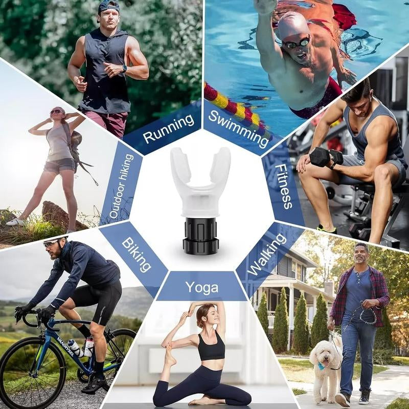 Portable Respiratory Muscle Trainer with Adjustable Resistance for Endurance and Strength - Durable Silicone Adjustable Lung Breathing Exercise Device