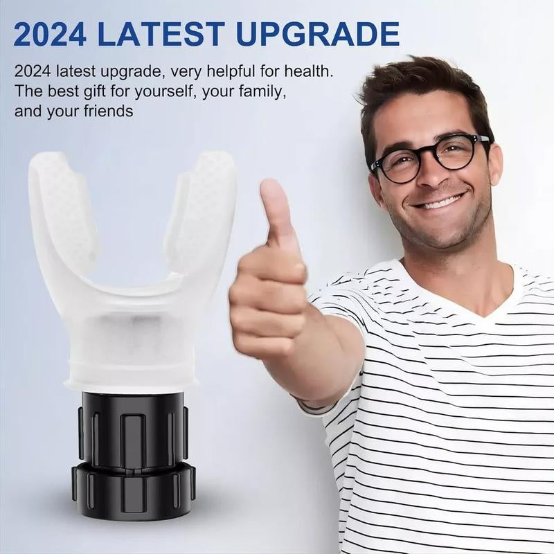 Portable Respiratory Muscle Trainer with Adjustable Resistance for Endurance and Strength - Durable Silicone Adjustable Lung Breathing Exercise Device
