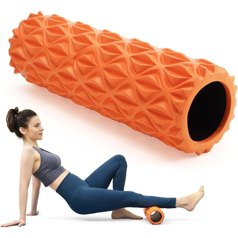 Foam Roller, 15Inch Deep Tissue for Massage, Myofascial Trigger Point Release, Exercise, Yoga, Pilates(Purple)