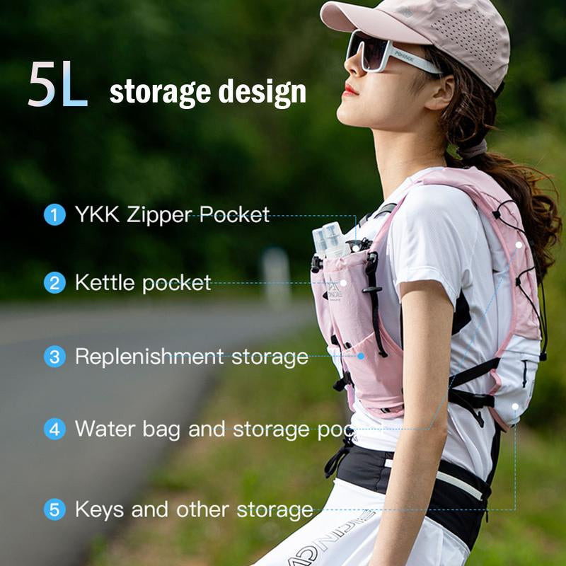 AONIJIE 5L Hydration Running Vest, Multifunctional Water Backpack with Water Bladder for Trail Running,Sports & Outdoor Clothes Accessories for Men &Women,Gym Bag,Bicycle Backpack,Activewear for Runners