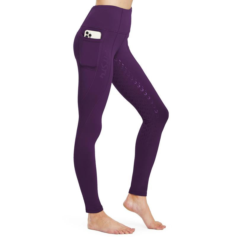 Women's Tights Fleece Lined Pants Silicon Grip with Pockets