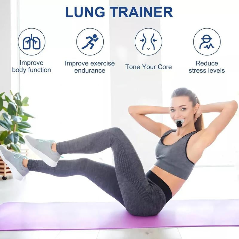 Portable Respiratory Muscle Trainer with Adjustable Resistance for Endurance and Strength - Durable Silicone Adjustable Lung Breathing Exercise Device