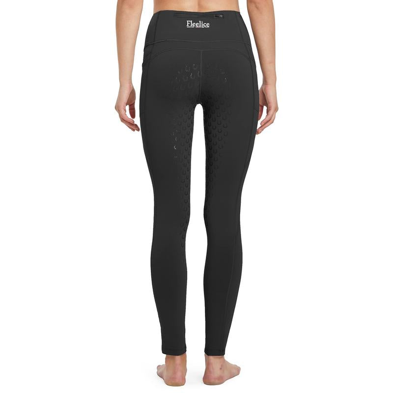 Women's Tights Fleece Lined Pants Silicon Grip with Pockets